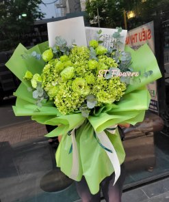Bó Hoa Cẩm Tú Cầu Xanh Lá