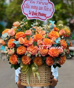 Hộp Hoa Khai Trương Cam Spirit Mix Tana