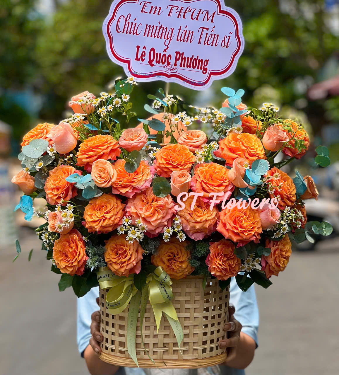 Hộp Hoa Khai Trương Cam Spirit Mix Tana