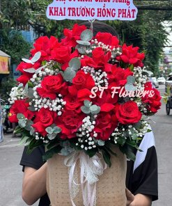 Giỏ Hoa Hồng Đỏ Mừng Khai Trương Mã 2