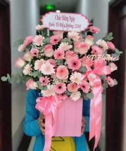 Hộp Hoa Tone Hồng Mừng Khai Trương - Sinh Nhật 1