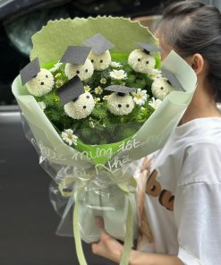 Bó Hoa Cừu Tốt Nghiệp Đáng Yêu