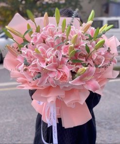 Bó Hoa Lily Hồng Tươi Thắm