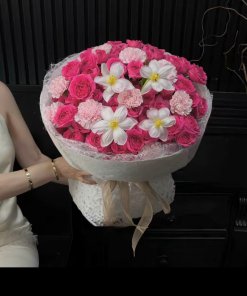 Bó Hoa Hồng Phấn & Tulip Trắng