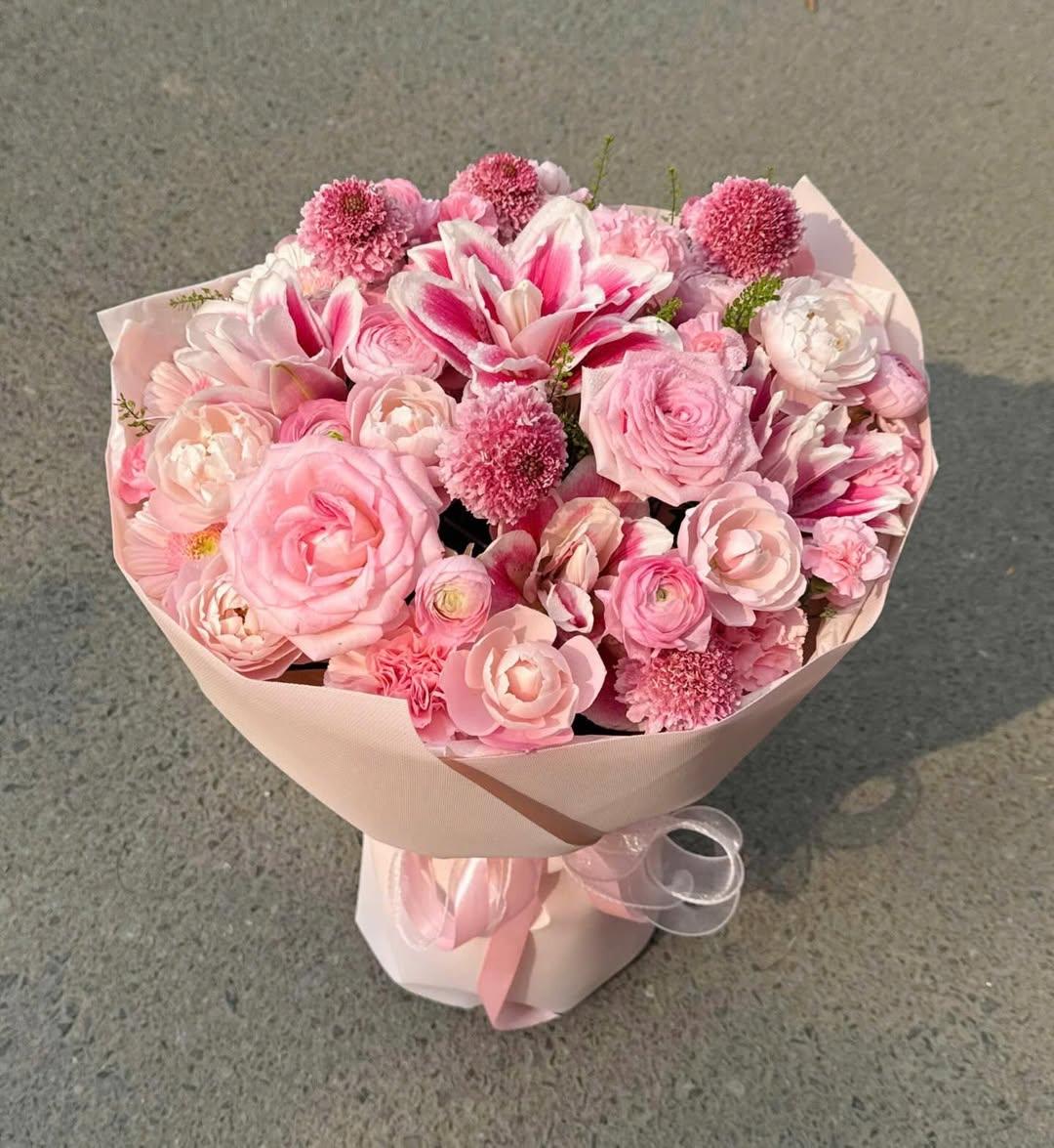 Bó Hoa Hồng & Lily Hồng
