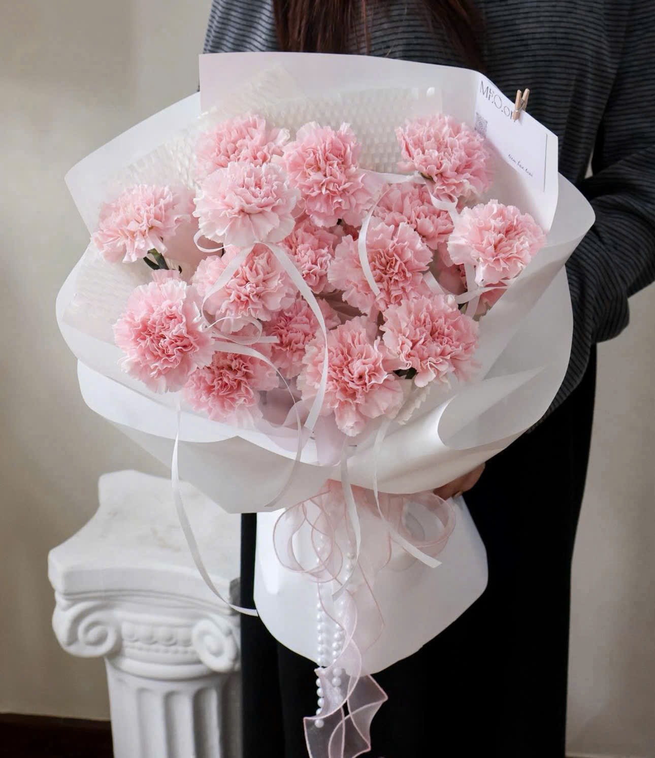 Bó Hoa Cẩm Chướng Hồng Dịu Dàng