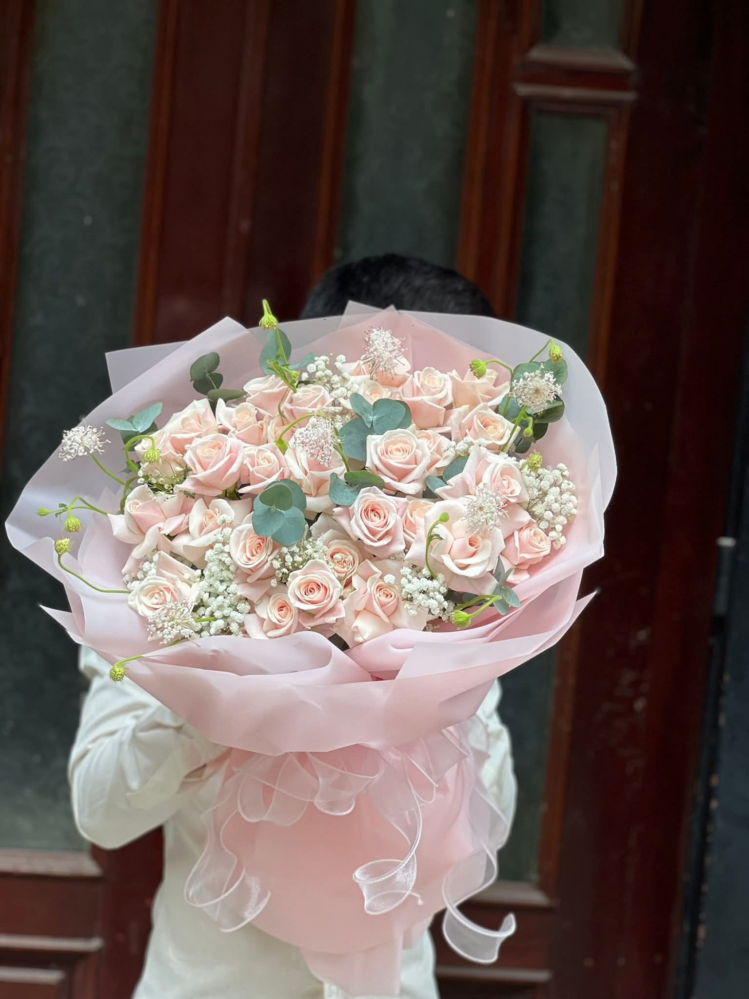 Bó Hoa Tươi Tone Hồng Pastel Thanh Lịch