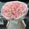 Bó hoa tươi tone hồng pastel sang trọng tại STflowers Quận 7
