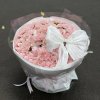 Bó hoa tươi tone hồng pastel sang trọng với nơ trắng tại cửa hàng hoa STflowers Quận 7